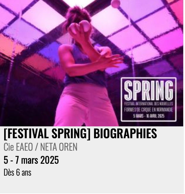 Jonglage et rimes : "[FESTIVAL SPRING] BIOGRAPHIES", Cie EAEO / NETA OREN